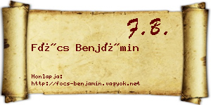 Föcs Benjámin névjegykártya